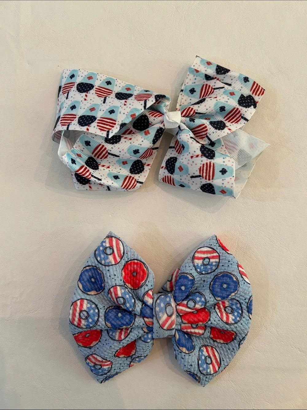 Patriotic Red, White & Blue Kids Hair Bows